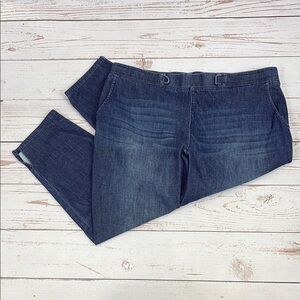 Betabrand Petite Relaxed Blue Jeans with Denim